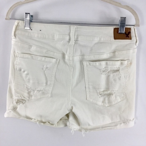 AMERICAN Eagle Midi Super Stretch Shorts White - Picture 4 of 12